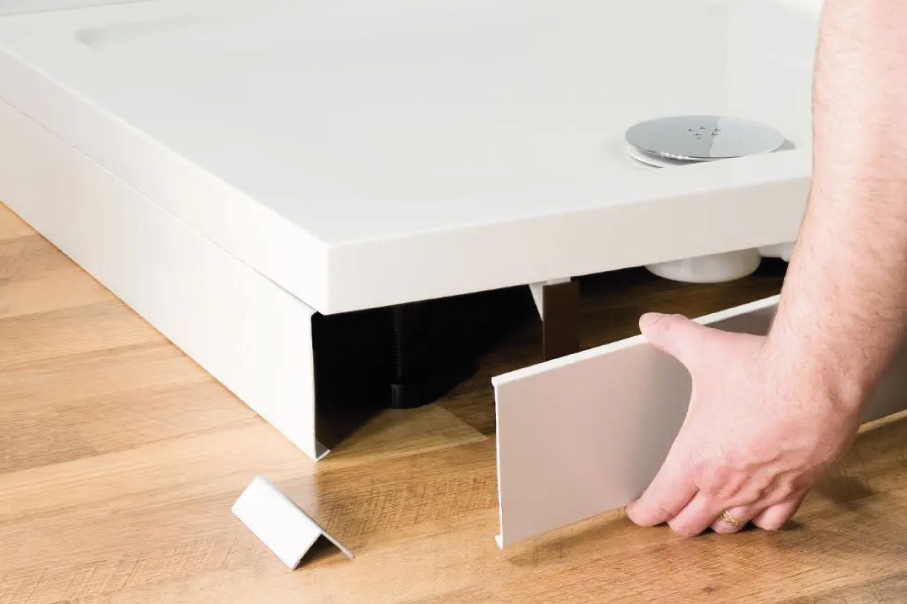 Shower tray installation process